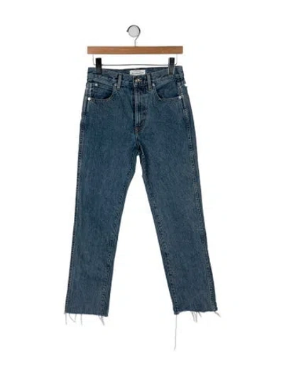 Pre-owned Slvrlake Mid-rise Straight Leg Jeans In Blue
