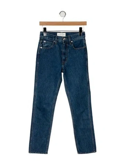 Pre-owned Slvrlake Mid-rise Straight Leg Jeans In Blue