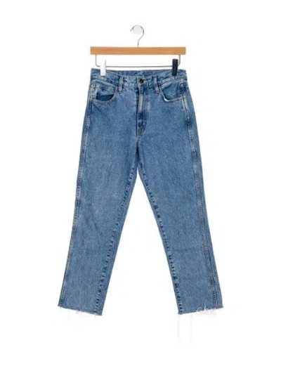Pre-owned Slvrlake Mid-rise Straight Leg Jeans In Blue