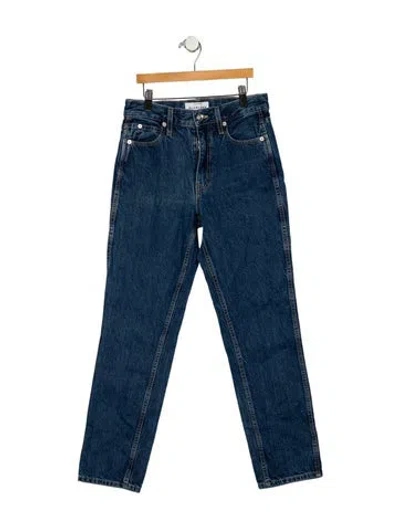 Pre-owned Slvrlake Mid-rise Straight Leg Jeans In Blue
