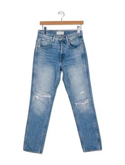 Pre-owned Slvrlake Mid-rise Straight Leg Jeans In Blue