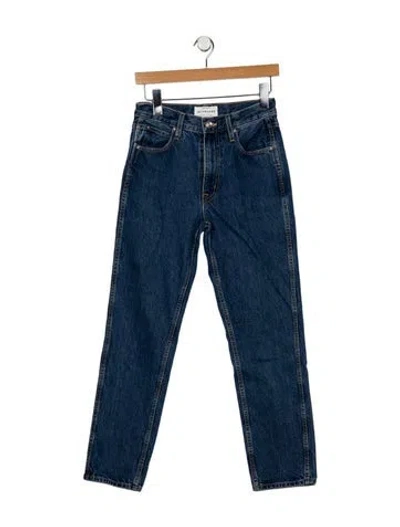 Pre-owned Slvrlake Mid-rise Straight Leg Jeans In Blue