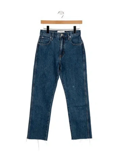 Pre-owned Slvrlake Mid-rise Straight Leg Jeans In Blue
