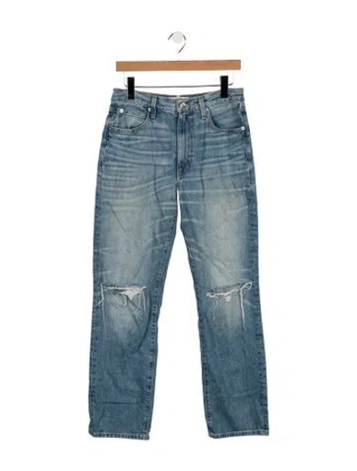 Pre-owned Slvrlake Mid-rise Straight Leg Jeans In Blue