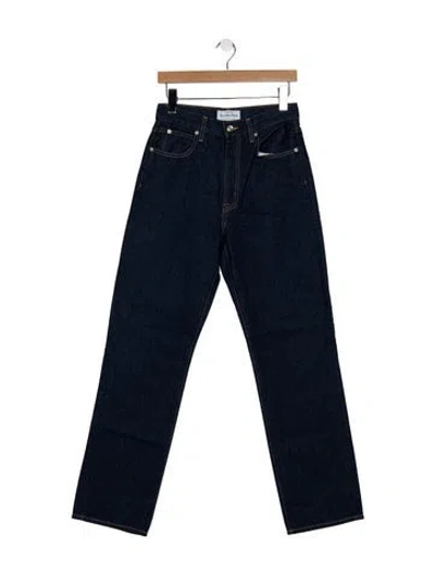 Pre-owned Slvrlake Mid-rise Straight Leg Jeans In Blue