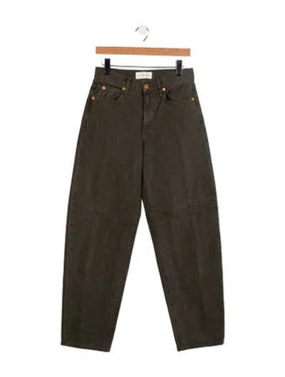 Pre-owned Slvrlake Mid-rise Straight Leg Jeans In Gray