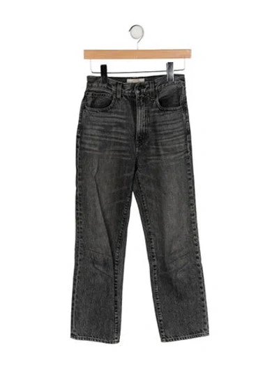 Pre-owned Slvrlake Mid-rise Straight Leg Jeans In Gray