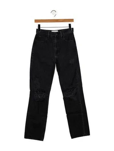 Pre-owned Slvrlake Mid-rise Straight Leg Jeans In Gray
