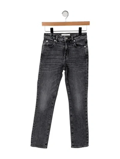 Pre-owned Slvrlake Mid-rise Straight Leg Jeans In Gray
