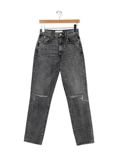 Pre-owned Slvrlake Mid-rise Straight Leg Jeans In Gray