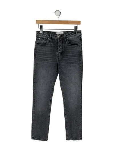 Pre-owned Slvrlake Mid-rise Straight Leg Jeans In Gray