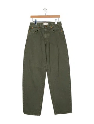 Pre-owned Slvrlake Mid-rise Straight Leg Jeans In Green