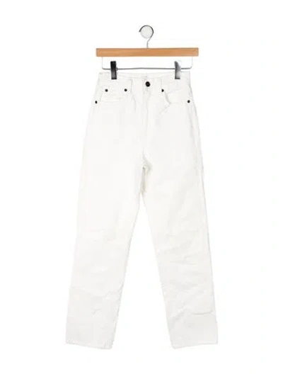 Pre-owned Slvrlake Mid-rise Straight Leg Jeans In Neutral