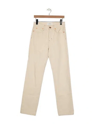 Pre-owned Slvrlake Mid-rise Straight Leg Jeans In Neutral
