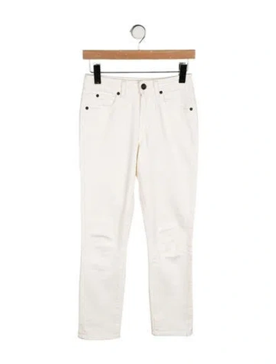 Pre-owned Slvrlake Mid-rise Straight Leg Jeans In White