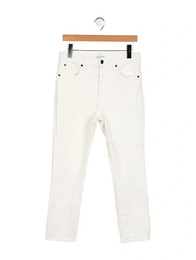 Pre-owned Slvrlake Mid-rise Straight Leg Jeans In White