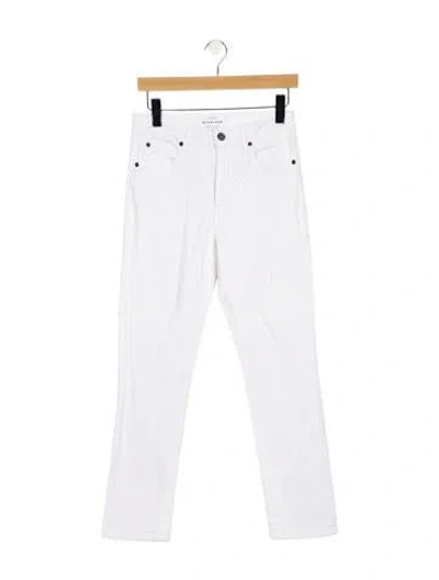Pre-owned Slvrlake Mid-rise Straight Leg Jeans In White