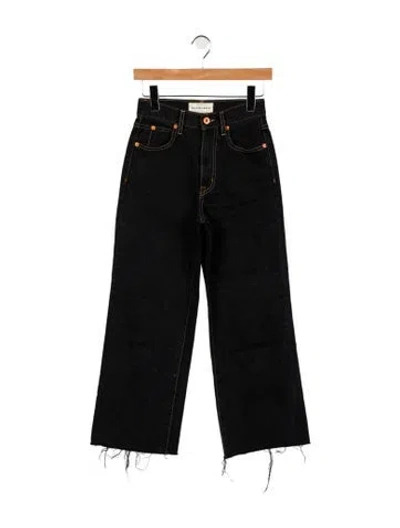 Pre-owned Slvrlake Mid-rise Wide Leg Jeans In Black