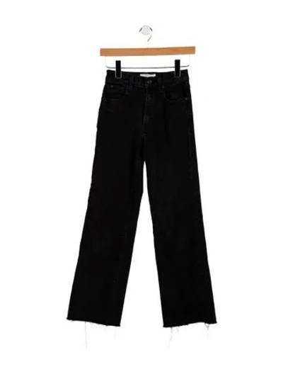 Pre-owned Slvrlake Mid-rise Wide Leg Jeans In Black