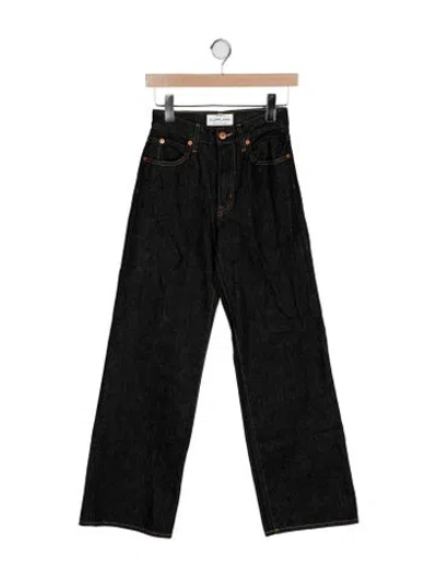 Pre-owned Slvrlake Mid-rise Wide Leg Jeans In Black