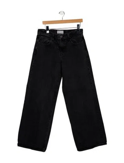 Pre-owned Slvrlake Mid-rise Wide Leg Jeans In Black