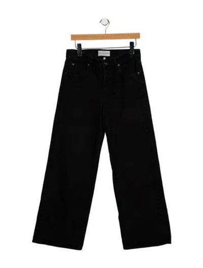 Pre-owned Slvrlake Mid-rise Wide Leg Jeans In Black