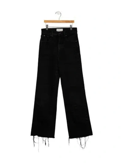 Pre-owned Slvrlake Mid-rise Wide Leg Jeans In Black