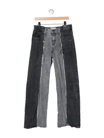 Pre-owned Slvrlake Mid-rise Wide Leg Jeans In Black