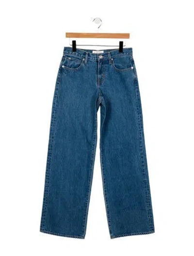 Pre-owned Slvrlake Mid-rise Wide Leg Jeans In Blue