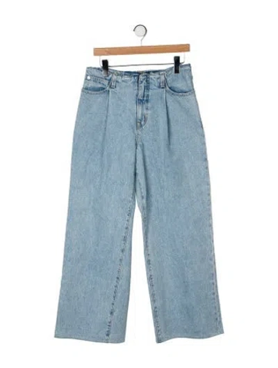 Pre-owned Slvrlake Mid-rise Wide Leg Jeans In Blue