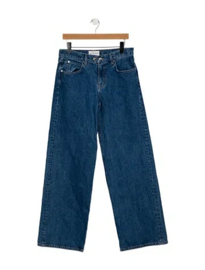 Pre-owned Slvrlake Mid-rise Wide Leg Jeans In Blue