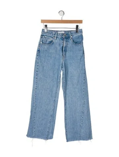 Pre-owned Slvrlake Mid-rise Wide Leg Jeans In Blue