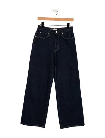 Pre-owned Slvrlake Mid-rise Wide Leg Jeans In Blue