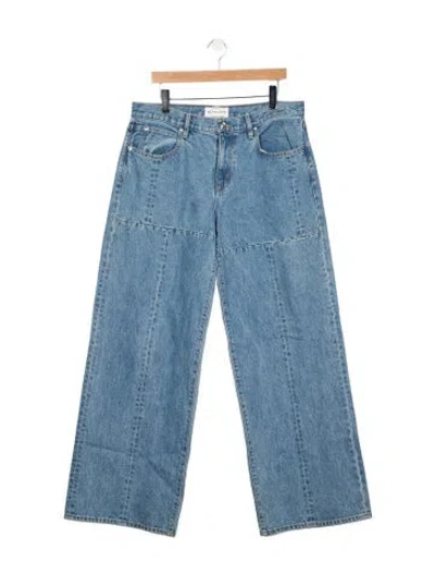 Pre-owned Slvrlake Mid-rise Wide Leg Jeans In Blue