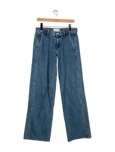 Pre-owned Slvrlake Mid-rise Wide Leg Jeans In Blue