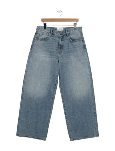 Pre-owned Slvrlake Mid-rise Wide Leg Jeans In Blue