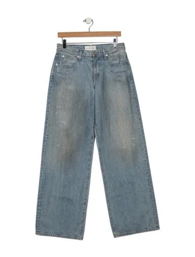 Pre-owned Slvrlake Mid-rise Wide Leg Jeans In Blue