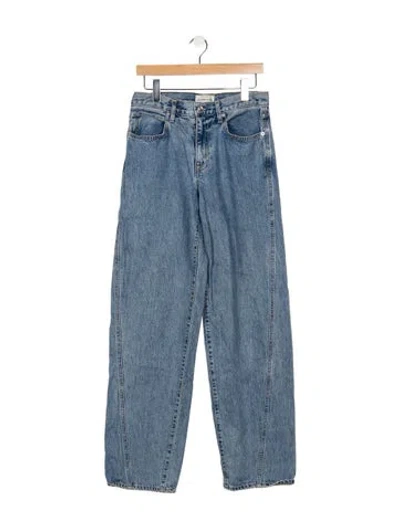 Pre-owned Slvrlake Mid-rise Wide Leg Jeans In Blue