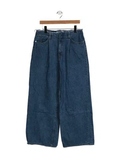 Pre-owned Slvrlake Mid-rise Wide Leg Jeans In Blue