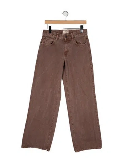 Pre-owned Slvrlake Mid-rise Wide Leg Jeans In Brown