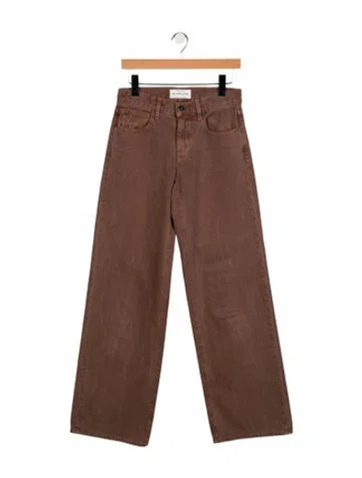 Pre-owned Slvrlake Mid-rise Wide Leg Jeans In Brown