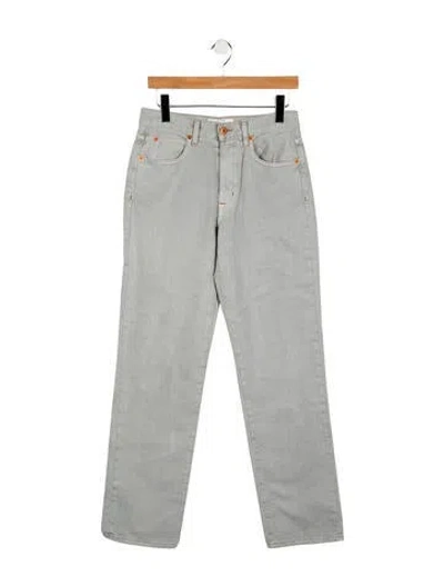 Pre-owned Slvrlake Mid-rise Wide Leg Jeans In Gray