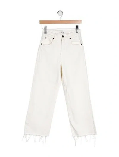 Pre-owned Slvrlake Mid-rise Wide Leg Jeans In White