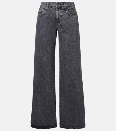 Slvrlake Mika Mid-rise Wide-leg Jeans In Gray