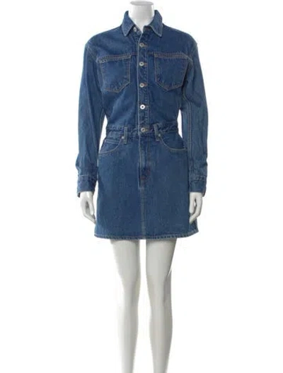 Pre-owned Slvrlake Mini Dress In Blue