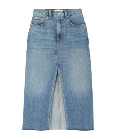 Slvrlake + Net Sustain Organic Denim Midi Skirt In Blue