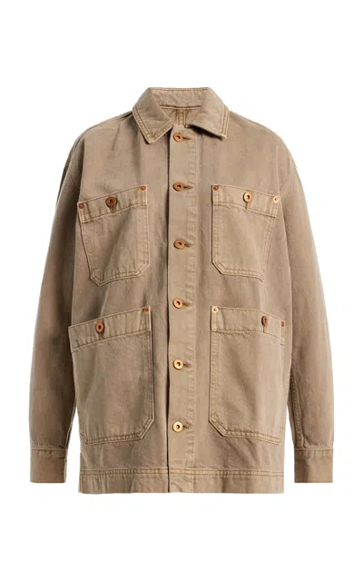 Slvrlake Oversized Denim Worker Jacket In Brown