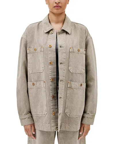 Slvrlake Oversized Denim Worker Jacket In Driftwood In Neutral