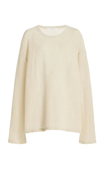 Slvrlake Oversized Waffle-knit Cotton Top In Ivory