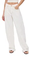Slvrlake Grace High Waist Raw Hem Wide Leg Jeans In Natural White